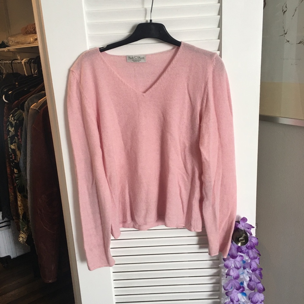 Best Firenze 2 fili Borgo fiorito Firenze 100% cashmere rose pale. Used once